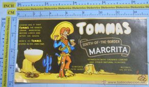 Etiquetas antiguas: ETIQUETA DEVERMOUTH TOMMAS. MARCRITA. VAQUERO COWBOY.